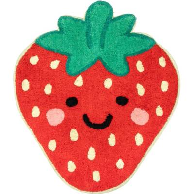 Sass & Belle Червен памучен детски килим 60x52 cm Strawberry - Sass & Belle (QUIN072)