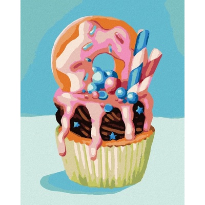 zuty Malování Podle Čísel Cupcake S Donutem Myroslava Voloschuk 40 x 50 Cm Plátno Rám