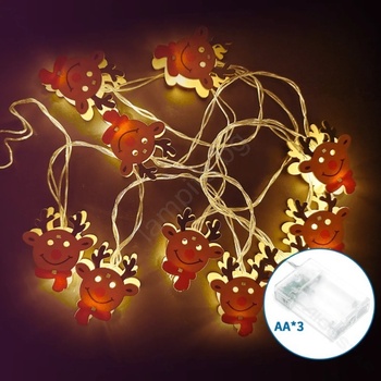 Aigostar - LED коледен гирлянд 10xLED/3xAA 1, 5m, топла бяла, елен (AI2222)