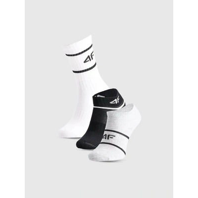 4F Children's Socks U500 3pack čierna biela šedá