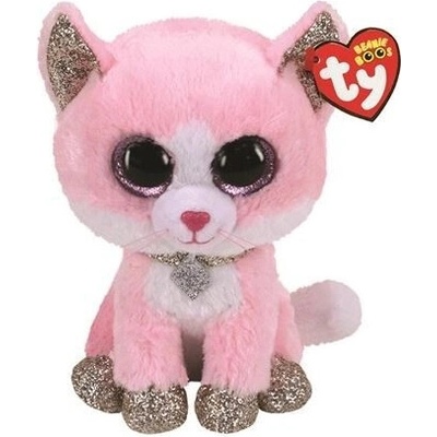 TY kočka Fiona růžová 24 cm