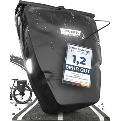 Büchel bicycle bag for luggage rack I 25.4 L - 100% waterproof I with carrying handle and shoulder strap I bicycle bag luggage rack, luggage rack bag, rear bicycle bags - 81518001
