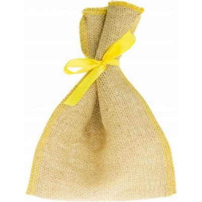 Allbag Jutové vrecúško 15x20cm so žltou stuhou - Dekoratívne na Sviatky, jutové vrecko