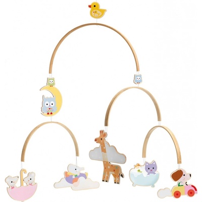 Djeco závěsná dřevěná dekorace zvířátka v oblacích – Zboží Dáma