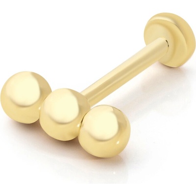 Lillian Vassago Zlatý piercing labreta zdobená kuličkami LLV92-GPI043LB