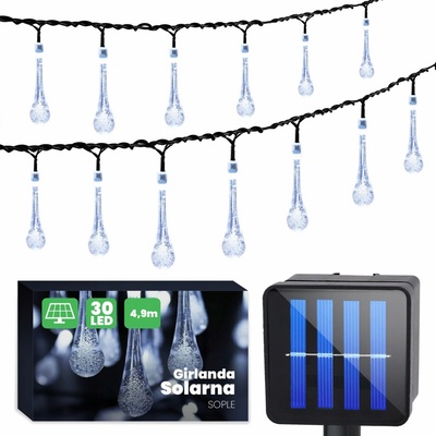 Polux LED Solární řetěz ICE 30xLED 1,2V IP44 SA1500