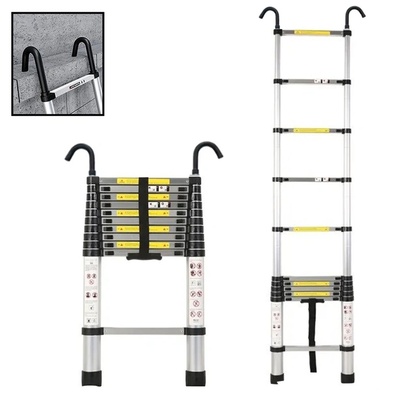MXM Телескопична стълба с куки - 3, 2 м, алуминий