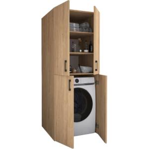 TopMebel Шкаф за баня - пералня Millay TopMebel от меламин в цвят сапфирен дъб 70x70x180см