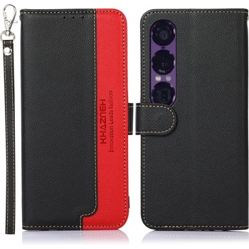 Sony KHAZNEH Калъф Портфейл за Sony Xperia 1 VII с RFID защита, Протектор и Вграден Стaнд - Черен, Червен, Кафяв, Син