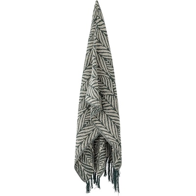 Bloomingville Зелено/бежово одеяло от рециклиран памук 130x160 cm Ugento - Bloomingville (82066529)