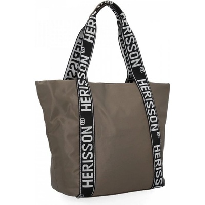 Barebag Veľká dámska nylonová shopper kabelka cez rameno vojenská zelená