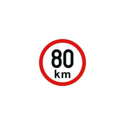 Samolepící štítek 80 km