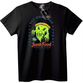 NOONEBRAND Тениска Чудовище на Бърза Храна - S, Black