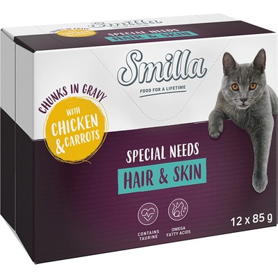 Smilla Hair & Skin s kuřecím a mrkví se zeleninou 12 x 85 g
