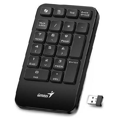 Genius NumPad 1000, Klávesnice, numerická, bezdrátová, Copilot klávesa, 2,4GHz, mini USB přijímač, černá (31320003401)