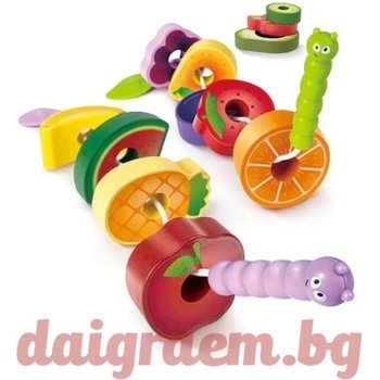 Image 1 of Hape Дървен комплект за нанизване Плодове hape e1072 (h1072)