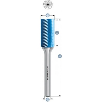 Karnasch Professional Tools Válcová fréza na kov Karnasch D10,0×20,0 S6 L65 mm, s čelním broušením, povlakovaná, HP-5