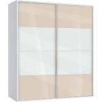 Bogdan Furniture G Двукрилен гардероб с плъзгащи врати Мебели Богдан Модел bm-ava 5, крем гланц с бяло