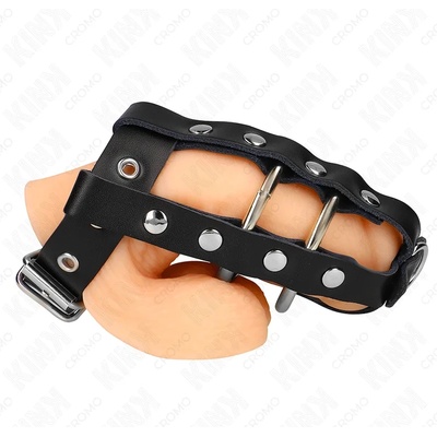 Регулируема пенис клетка с катинар, кожена - Penis Cage Lock (D-241266)