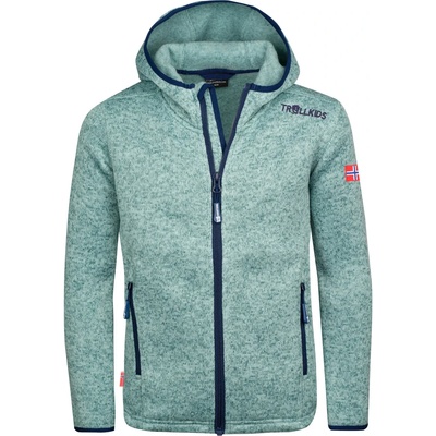 TROLLKIDS Детско поларено яке Trollkids Girl's Jondalen Jacket XT Fleece jacket - Glacier Green / Navy - размер 116 (EU) (703-2534-0415)