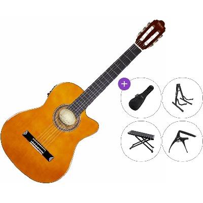 Valencia VC104TCE Premium SET 4/4 Natural Класическа китара с предусилвател