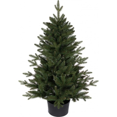 zanapo.cz Umelý vianočný stromček Smrek Bergamo Onyx (tmavý) 3D v kvetináči 80 cm