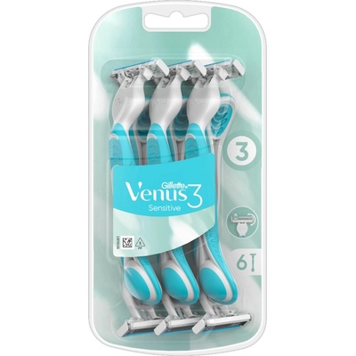 Gillette Самобръсначка Venus 3 Sensitive - 6 броя/опаковка