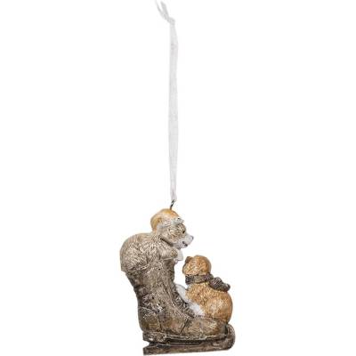Clayre & Eef Závěsná vánoční ozdoba psů v botě 6*2*8 cm