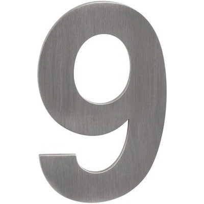 Samolepicí číslo "9", 50 mm, nerez, 50 x 1,5 mm