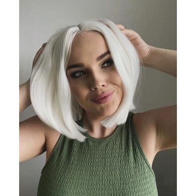 Pastelově bílá mikádo paruka Ariana se síťkou