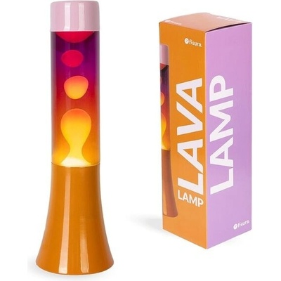 Fisura - Růžová lávová lampa s oranžovou základnou a sklem s unikátním gradientním efektem. Retro