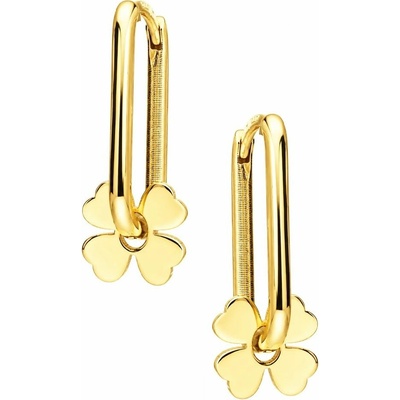 Zlaton Náušnice žluté zlato čtyřlístek kruhy 2.6cm 4.4g N04052602809
