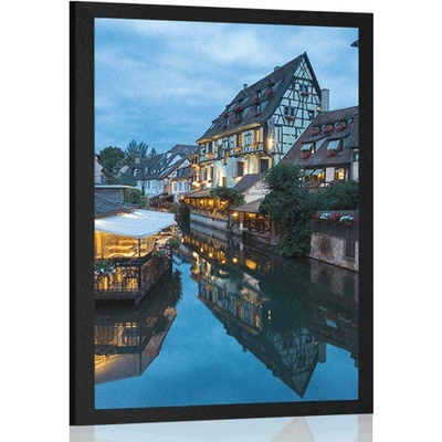 Plakát malebný kanál ve Francii - 20x30 black
