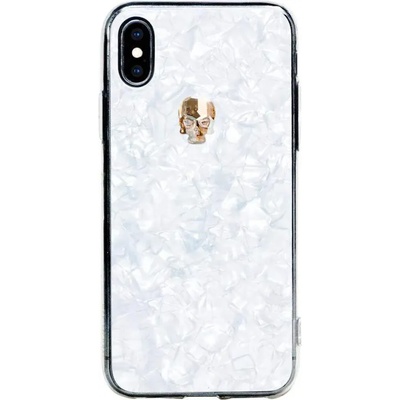 Bling My Thing TPU Treasure Gold Skull Swarovski - силиконов (TPU) калъф с череп от кристали Сваровски за iPhone XS, iPhone X (бял)