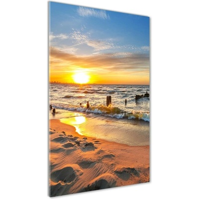 Vertikálny foto obraz sklenený Západ slnka mora 50x100 cm
