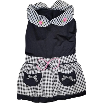 Tiger`s Heart Стилна рокля за куче в черно и каре