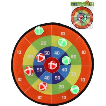 Teddies Terč na suchý zip oboustranný 34cm + míčky 8ks v sáčku