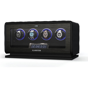 Klarstein LuminousTime навивач за часовници, 4 часовника, много настройки, LED, 10 dB (WW4-LuminousTime4Bl) (WW4-LuminousTime4Bl) - klarstein