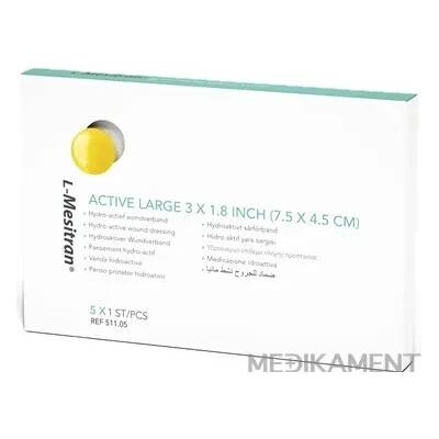 L-Mesitran Active Large hydroaktívne krytie na rany s medom 7,5 x 4,5 cm, 5 ks