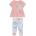 Guess Розова тениска и клин с пеперуди за бебе момиче Guess