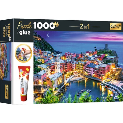 TREFL Sada 2v1 Vernazza Ligurie Itálie s lepidlem 1000 dílků