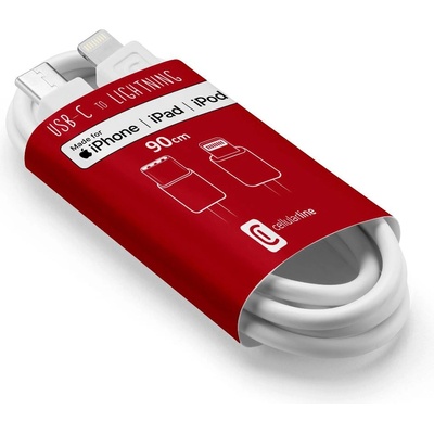 Techaway Кабел Techaway - 8222, USB-C/Lightning, 0.9 m, бял (8222)