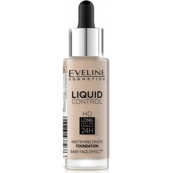 Eveline Liquid Control HD Mattifying Drops Foundation 015 Light Vanilla dlhotrvajúci make-up so zmatňujúcim účinkom 32 ml