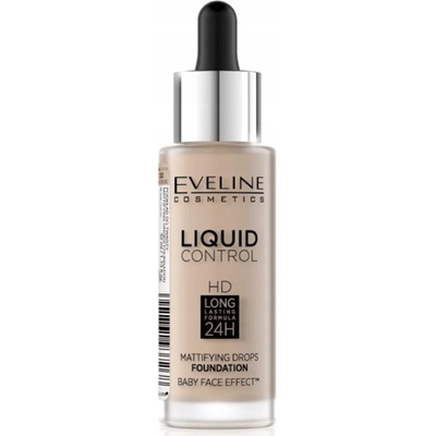 Eveline Liquid Control HD Mattifying Drops Foundation 015 Light Vanilla dlhotrvajúci make-up so zmatňujúcim účinkom 32 ml