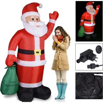 Goleto Nafukovací Santa Claus s LED osvětlením 195 cm