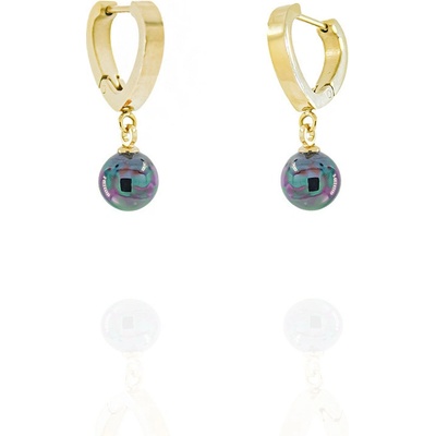 Foxette náušnice z chirurgické oceli Pearls of Darkness F-1123