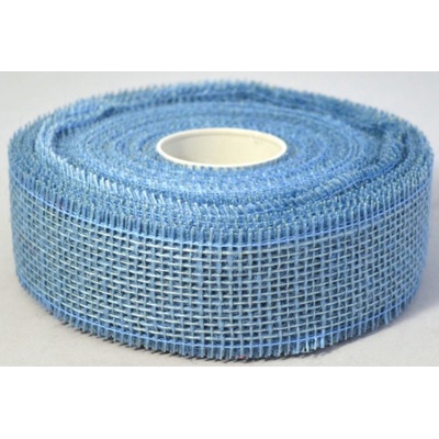 Stuha juta obšitá 50mm - 1m /více variant/, na výrobu mašlí, balení dárků Sv.modrá – Zbozi.Blesk.cz