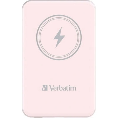 Verbatim Външна батерия Verbatim MCP-5PK Power Pack 5000 mAh with UBS-C® PD 20W / Magnetic Wireless Charging 15W Pink (32243)