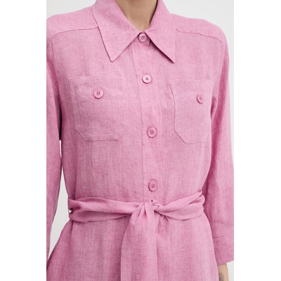 Luisa Spagnoli рокля тип риза от лен Polesana (543082)