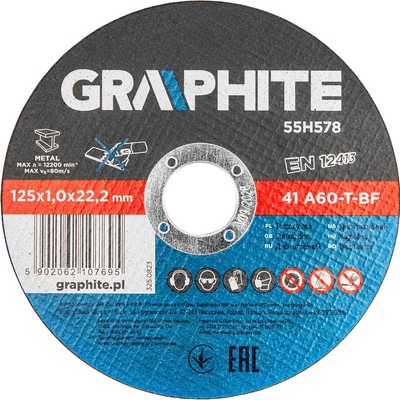 Graphite Kotúče 125 x 1,0 x 22,2 mm 55H578 10 ks